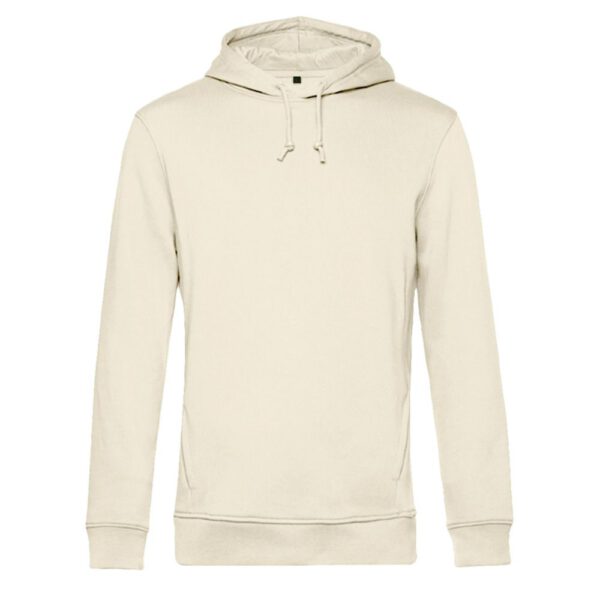 Hoodie organisch katoen man unisex bedrukken gebroken wit
