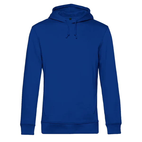 Hoodie organisch katoen man unisex bedrukken koningsblauw