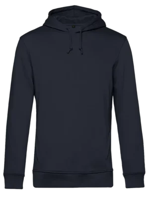 Hoodie organisch katoen man unisex bedrukken marine blauw
