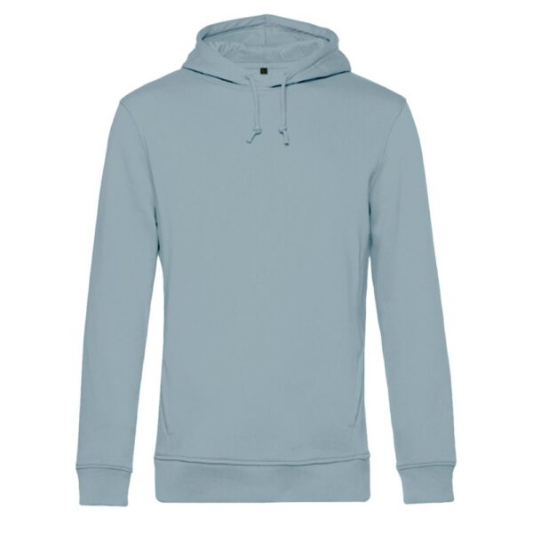 Hoodie organisch katoen man unisex bedrukken zacht blauw