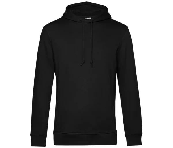 Hoodie organisch katoen man unisex bedrukken zwart