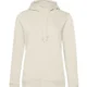 Hoodie vrouw organisch katoen personaliseren gebroken wit