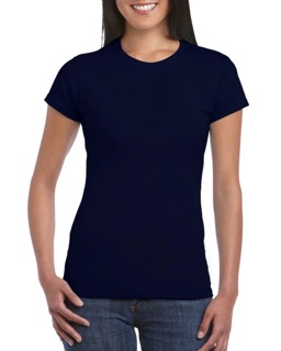 Gildan shirt vrouw marineblauw Klein Gildan shirt vrouw personaliseren bedrukken