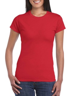 Gildan shirt vrouw rood Klein Gildan shirt vrouw personaliseren bedrukken