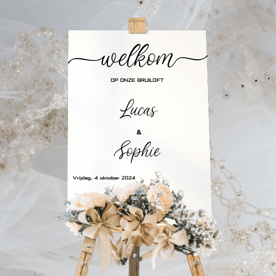 Welkomstbord bruiloft Friesland