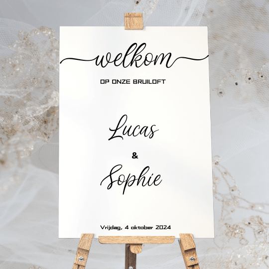 Welkomstbord bruiloft Friesland