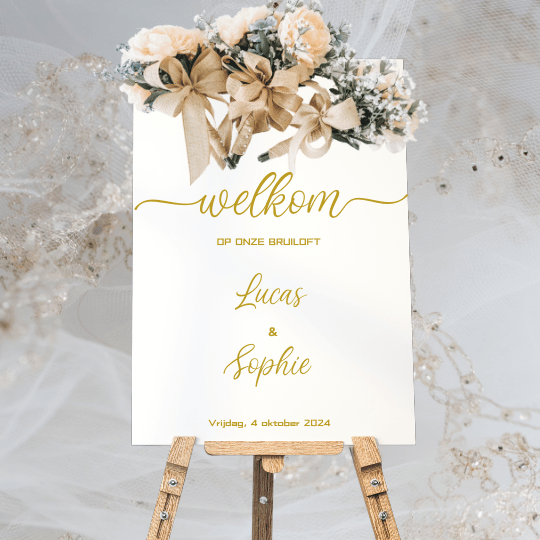 Welkom bruiloftsbord