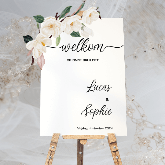 Welkomstbord bruiloft Friesland