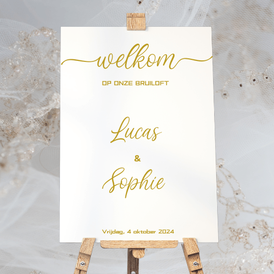 Welkom bruiloftsbord