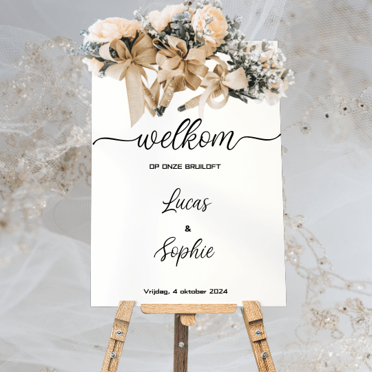 Welkomstbord bruiloft Friesland