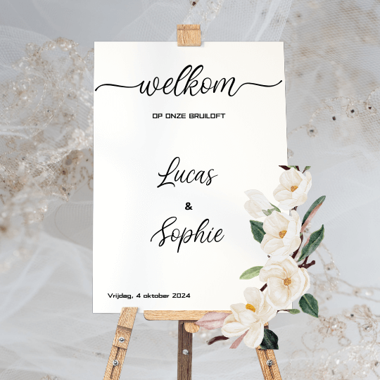 Welkomstbord bruiloft Friesland